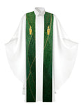 Clerical Stole Christmas Mosaic Design Candle Symbol in Gold on Blue, Green, Purple, Red, or White Banner