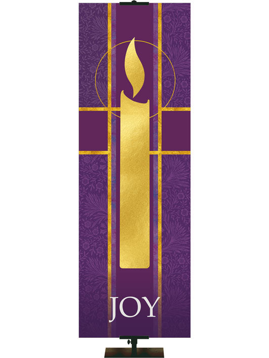 Tapestries Advent Candle Joy in Blue or Purple