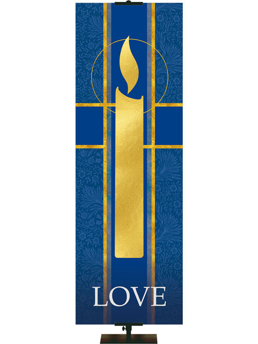 Tapestries Advent Candle Love in Blue or Purple