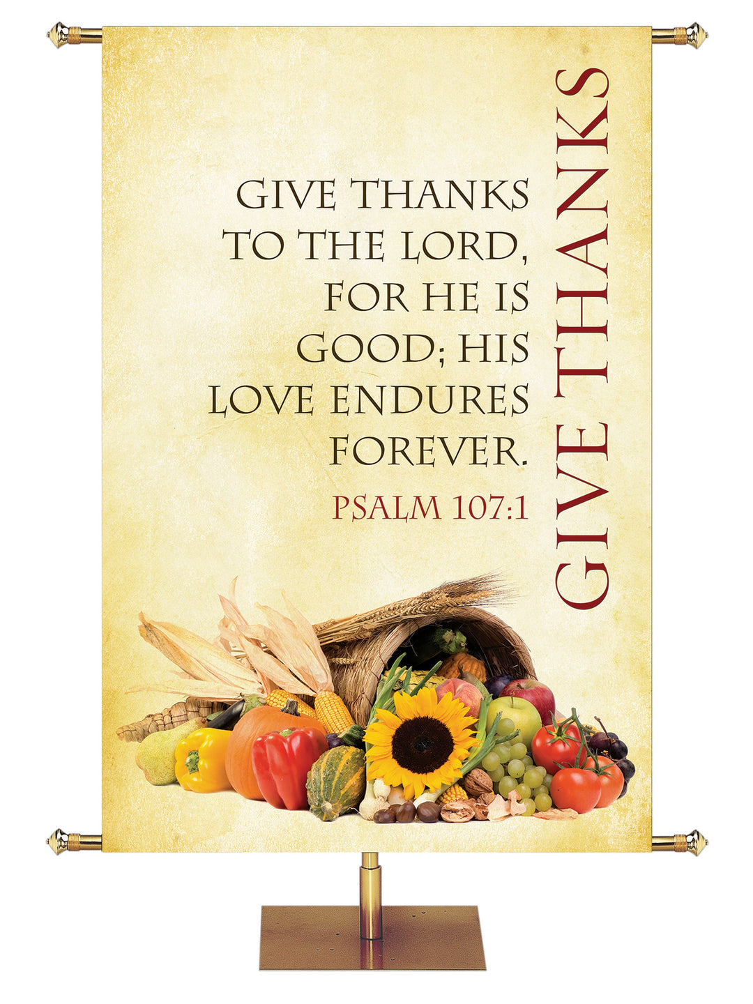 Overstock Classic Thanksgiving Give Thanks (3 ft x 5 ft, Pole Hems)