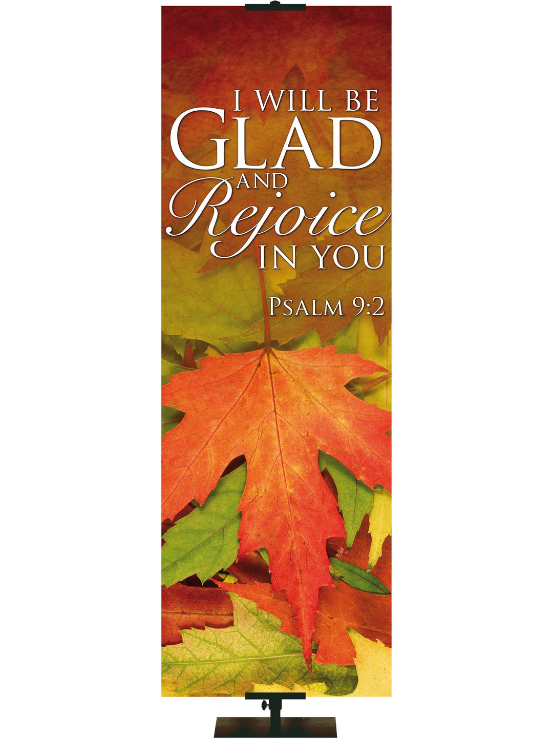 Overstock Contemporary Fall & Thanksgiving I Will Be Glad Design 1 Psalm 9:2 (18 in x 5 ft, Pole Hems)
