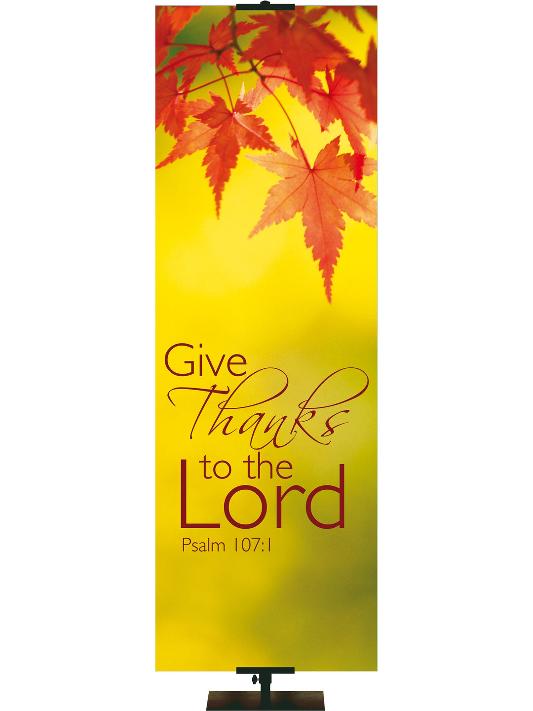 Overstock Contemporary Fall & Thanksgiving Give Thanks To The Lord Design 2 Psalm 107:1 (18 in x 5 ft, Pole Hems)