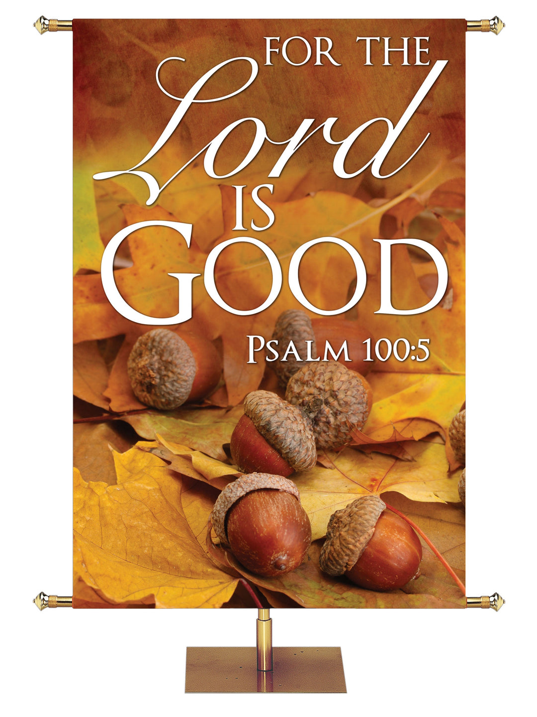 Overstock Contemporary Fall & Thanksgiving For the Lord is Good Design 1 Psalm 100:5 (3 ft x 5 ft, Pole Hems)