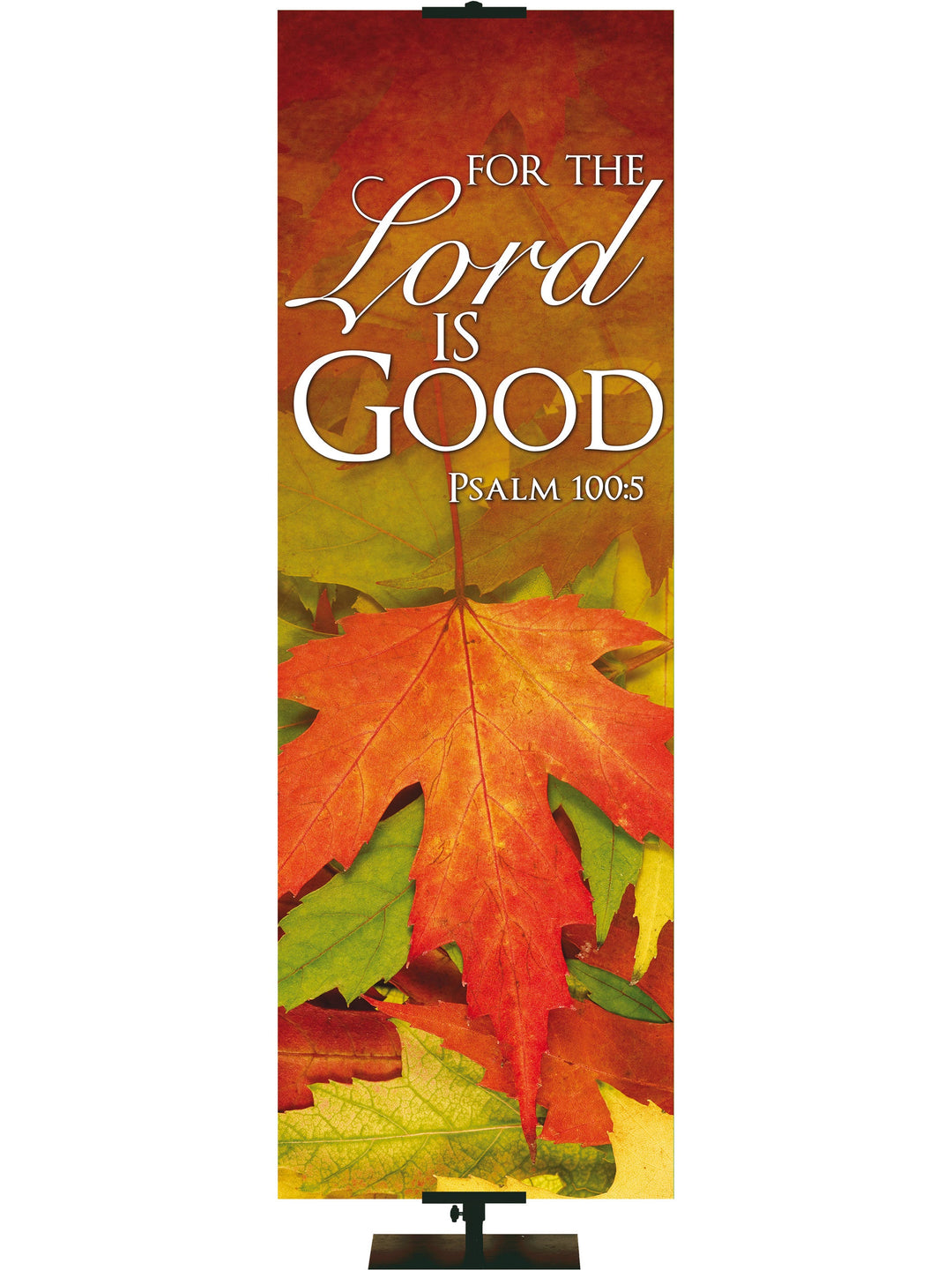 Overstock Contemporary Fall & Thanksgiving For the Lord is Good Design 2 Psalm 100:5 (18 in x 5 ft, Pole Hems)
