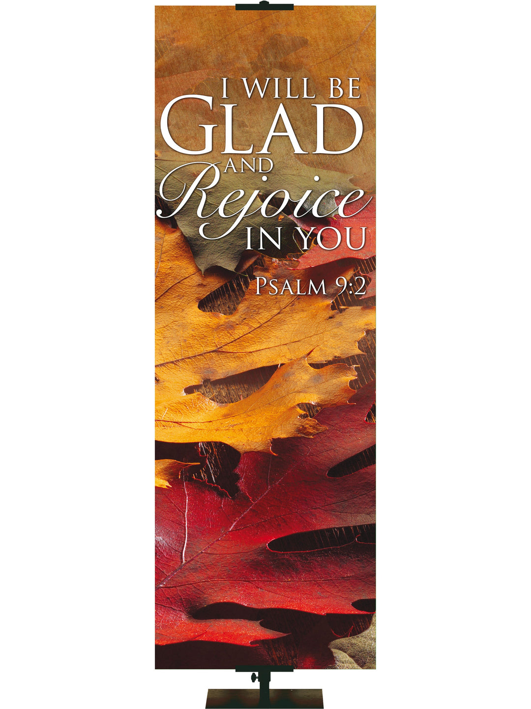 Irregular Contemporary Fall & Thanksgiving I Will Be Glad Design 4 Psalm 9:2 (18 in x 5 ft, Pole Hems)