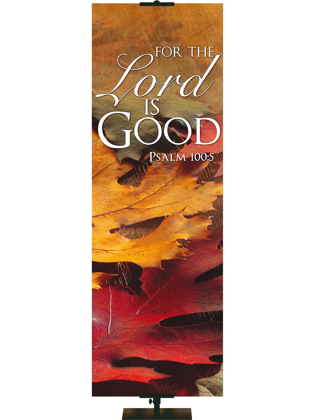 Overstock Contemporary Fall & Thanksgiving For the Lord is Good Design 4 Psalm 100:5 (18 in x 5 ft, Pole Hems)