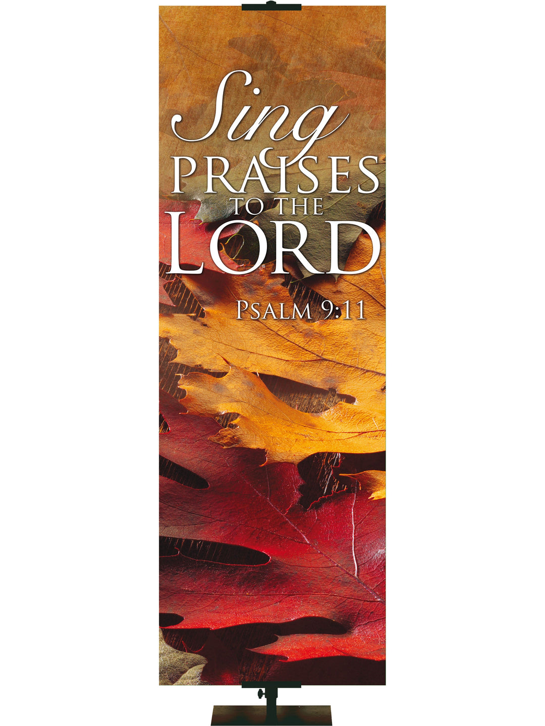 Overstock Contemporary Fall & Thanksgiving Sing Praises to the Lord Design 4 Psalm 9:11 (18 in x 5 ft, Pole Hems)