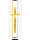 Cross Symbol Tapestries of Faith Church Banner in liturgical colors of Blue, Green, Purple, Red or White