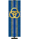 Trinity Symbol Tapestries of Faith Church Banner in liturgical colors of Blue, Green, Purple, Red or White