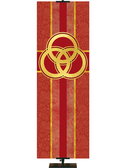 Overstock Trinity Symbol Tapestries of Faith (3 ft x 9 ft, Red, Pole Hems)