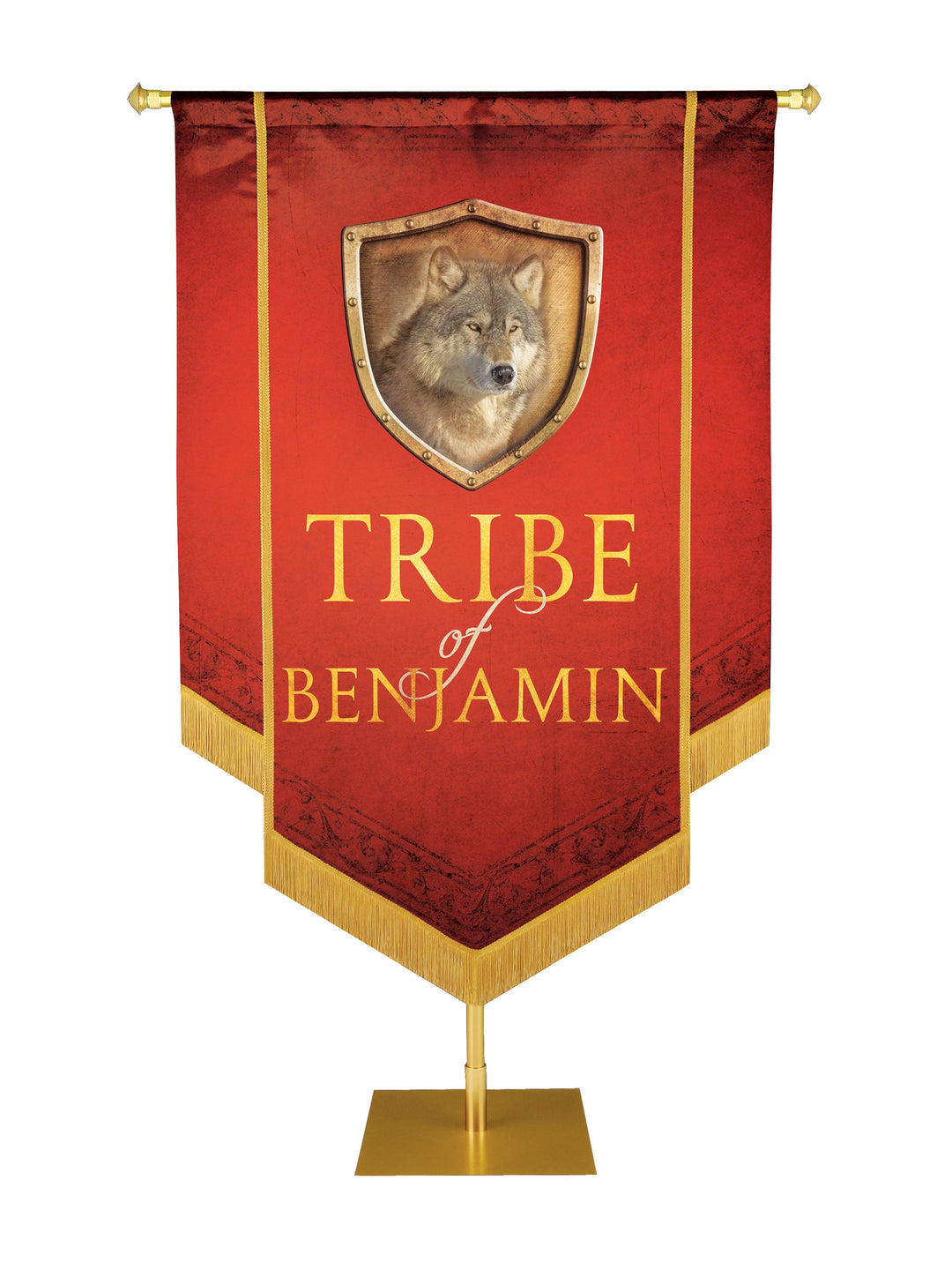 Overstock Tribe of Benjamin Embellished Banner (3 ft 6 in x 5 ft, Red)