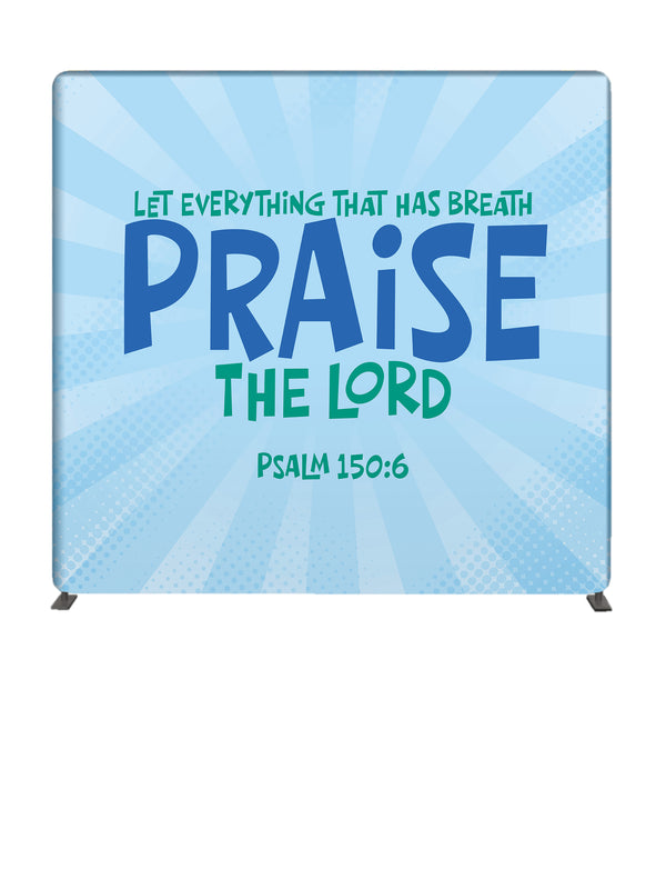 Praise the Lord Scripture Burst 8' Backdrop With Tube Display Stand
