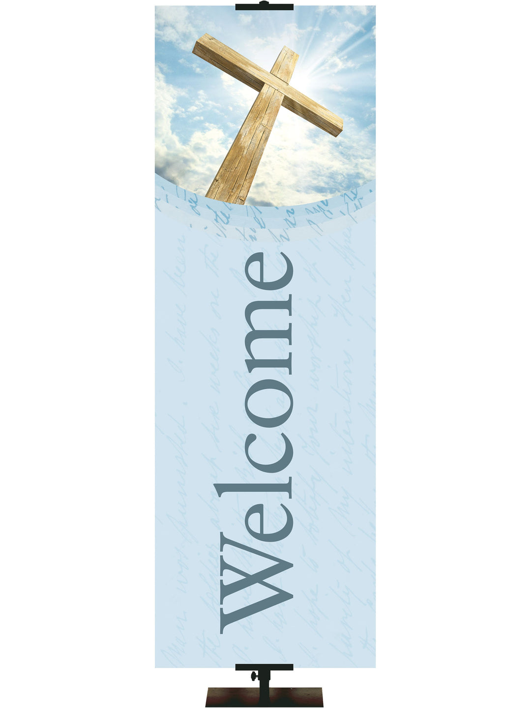 Overstock Stock Welcome Banner Cross (2 ft x 6 ft, Pole Hems)