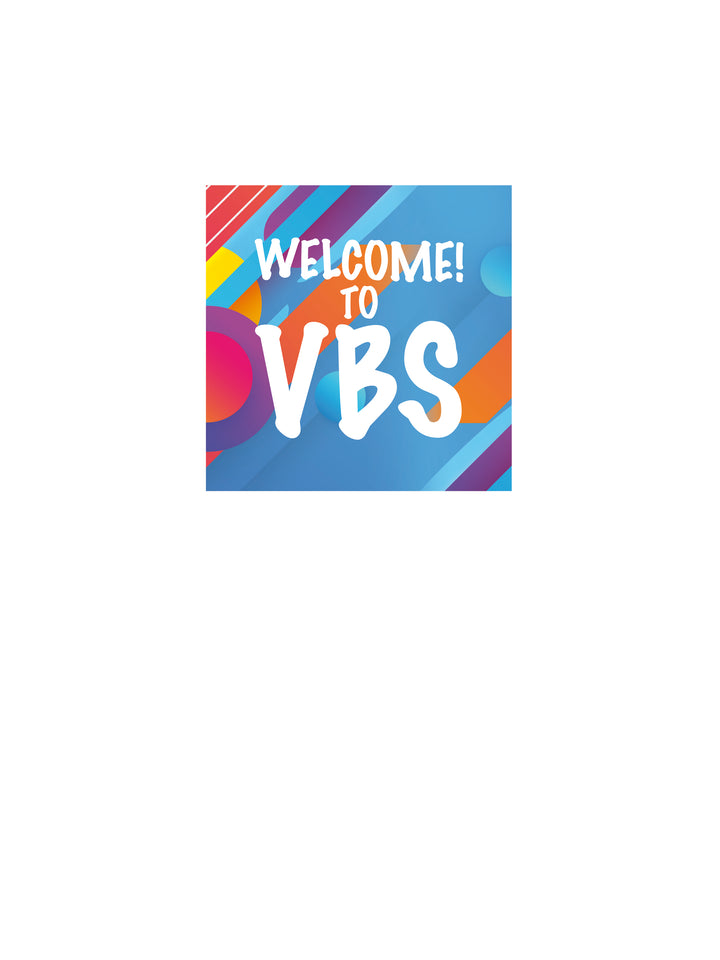 Welcome to VBS on Peel and Stick Wall Decal with abstract summer design
