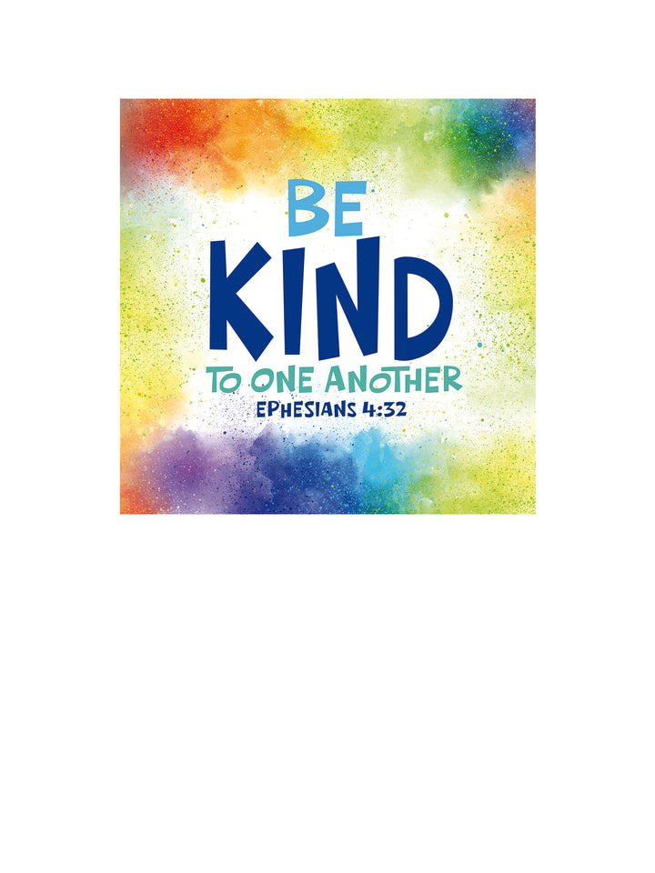 Be Kind To One Another Ephesians 4:32 on Peel and Stick Wall Decal with colorful clouds