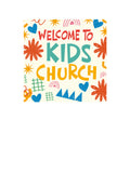 Wall Decals Welcome to Kids Church Crayon Doodles