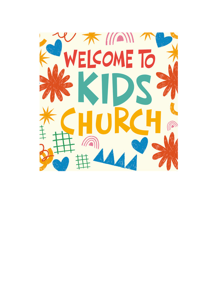 Wall Decals Welcome to Kids Church Crayon Doodles
