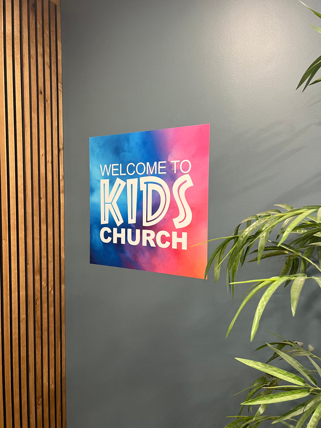 Wall Decals Welcome To Kids Church Gradient Mist