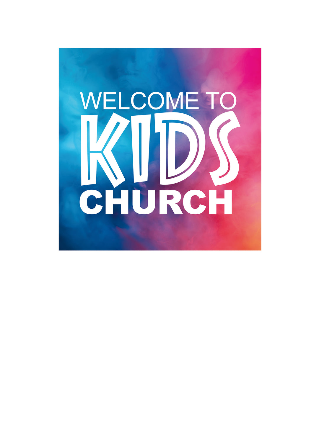 Welcome To Kids Church on Peel and Stick Wall Decal with colorful Gradient Mist design