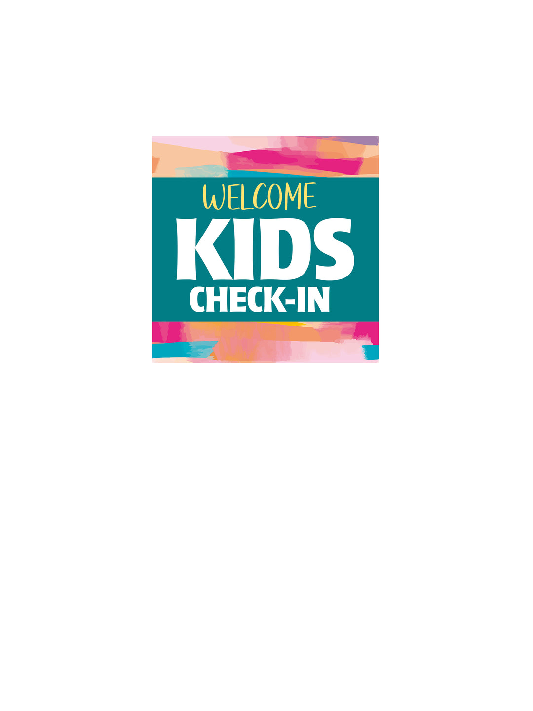 Wall Decals Welcome Kids Check-In Pastel Stripes