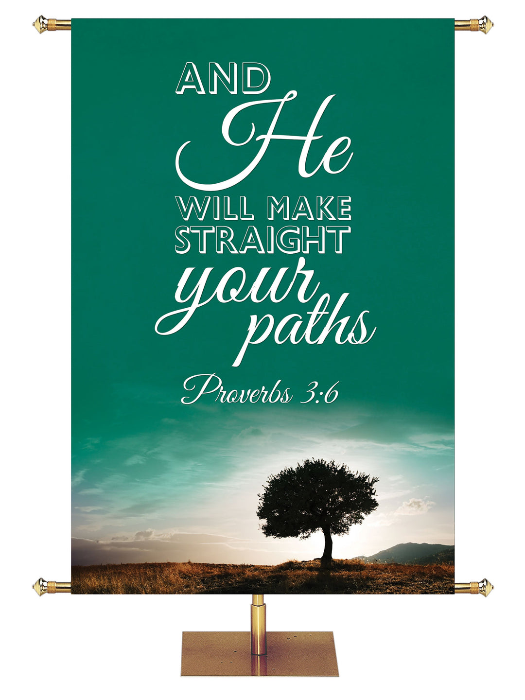 Words of Wisdom Straight Paths Irregular Clearance Banner 4X6 Green