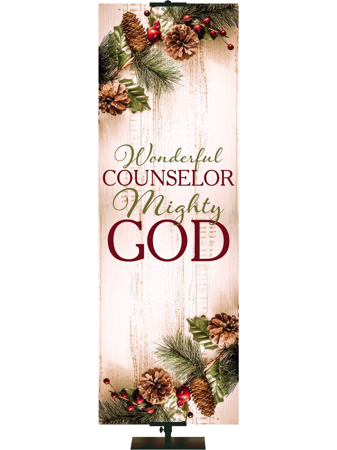  Overstock Heartland Christmas Wonderful Counselor (18 in x 5 ft, Pole Hems)