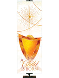 A Child is Born Luminescent Christmas Manger with gold accents in White or Red