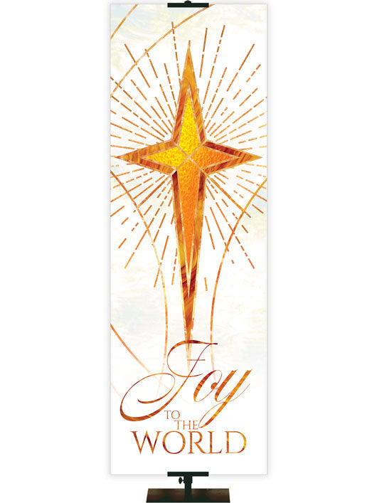 Joy to the World Luminescent Christmas Star with gold accents in White or Red