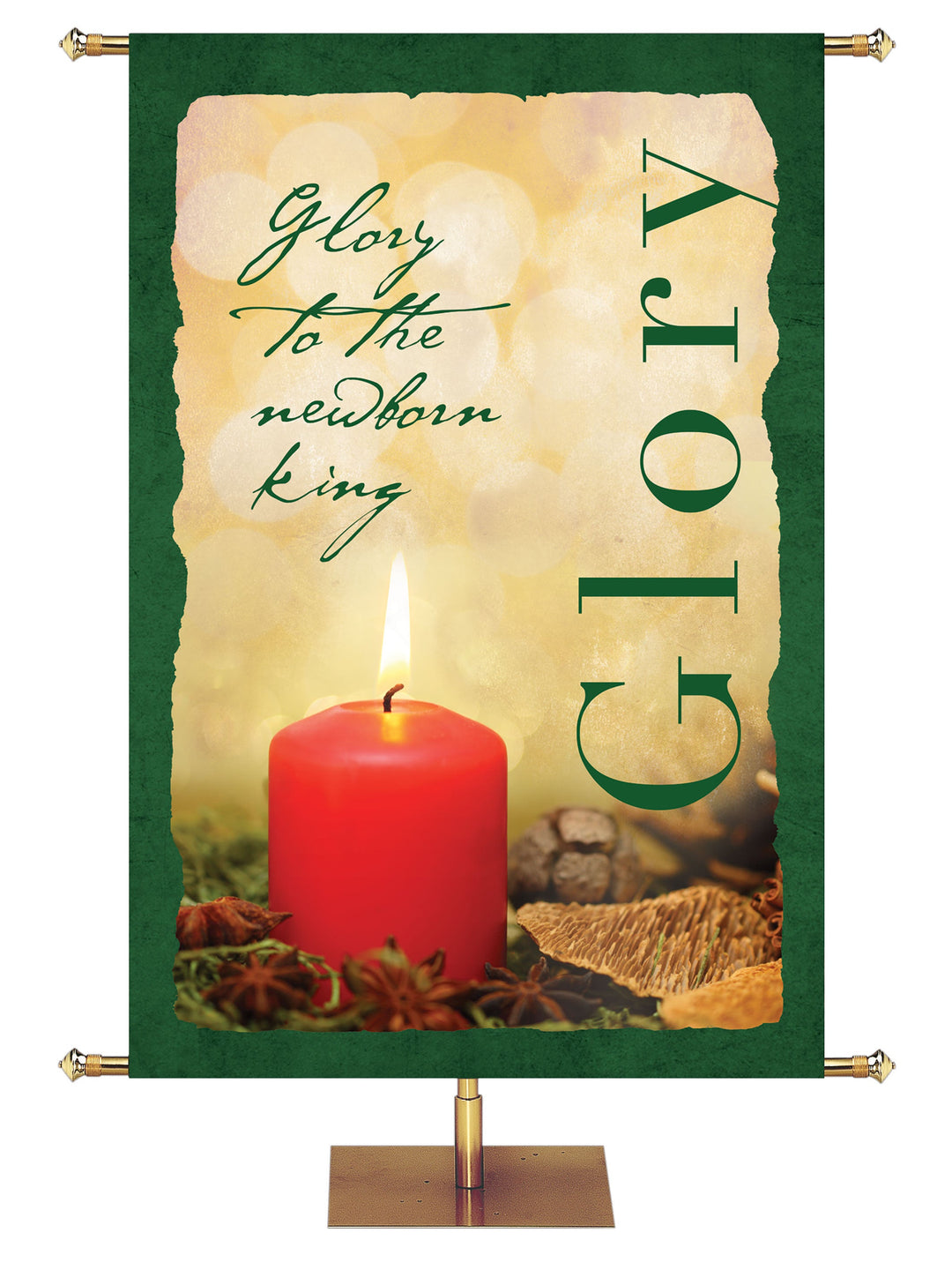 Rustic Christmas Glory Overstock Clearance Banner 3X5 Green