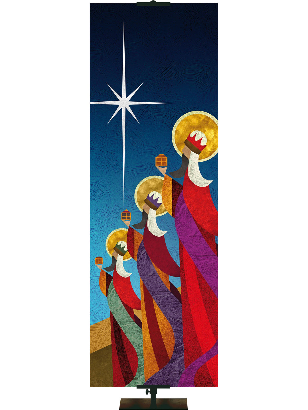  Overstock Silent Scenes We Three Kings-Right (3 ft x 9 ft, Pole Hems)