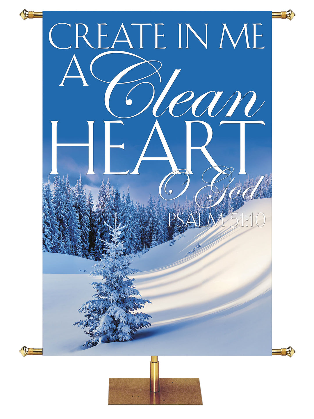 Irregular Portraits of Sacred Winter Create In Me a Clean Heart A (4 ft x 6 ft, Pole Hems)
