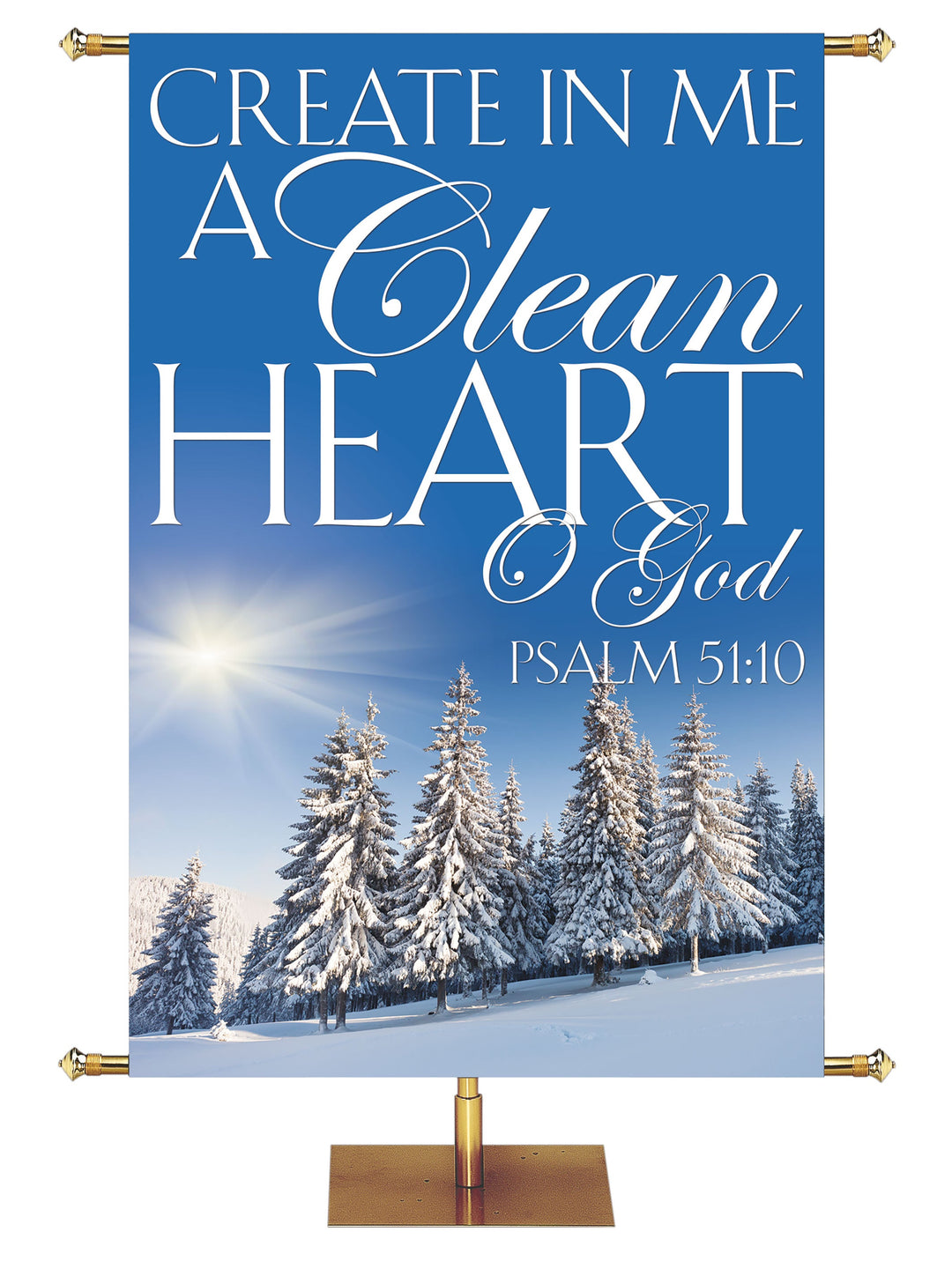 Overstock Portraits of Sacred Winter Create In Me a Clean Heart D (3 ft x 5 ft, Pole Hems)