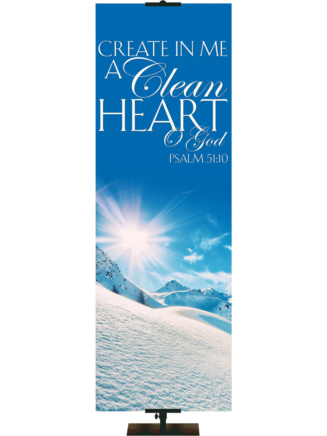 Irregular Portraits of Sacred Winter Create In Me A Clean Heart (18 in x 5 ft, Pole Hems)