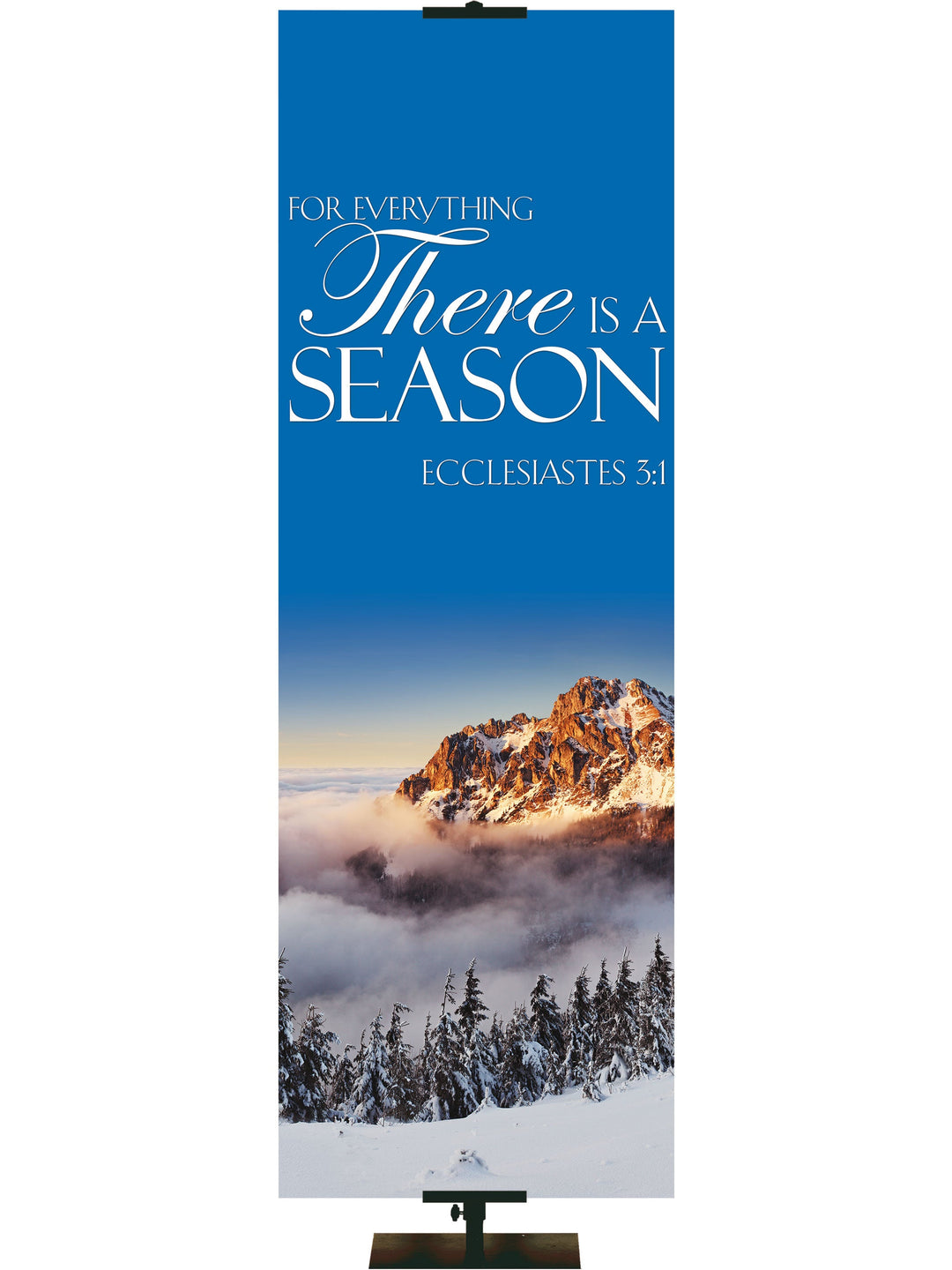 Irregular Portraits of Sacred Winter There is a Season (18 in x 5 ft, Pole Hems)