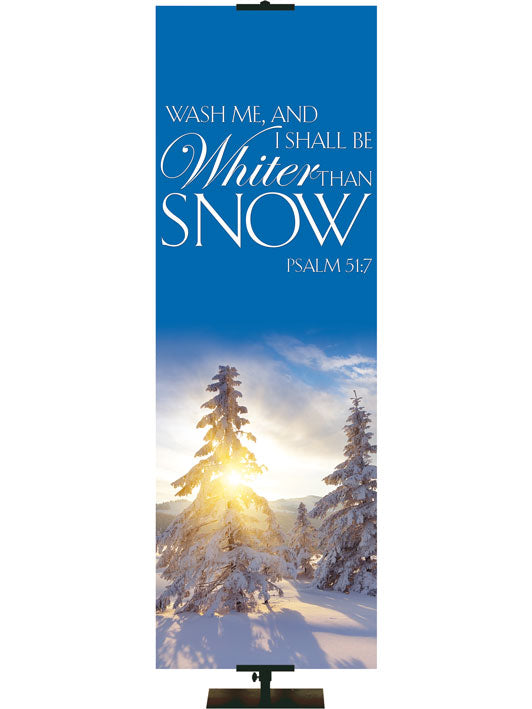 Portraits of Sacred Winter Whiter than Snow Irregular Clearance Banner 3X9