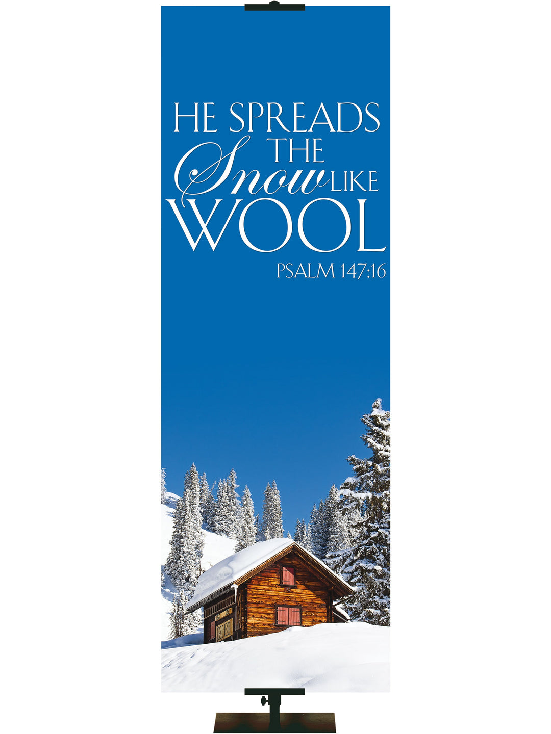 Irregular Portraits of Sacred Winter He Spreads the Snow (18 in x 5 ft, Grommets)
