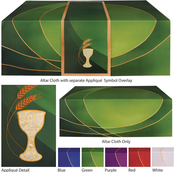 Overstock Communion Altar Frontal Applique Overlay (green)