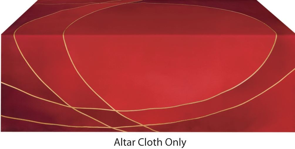Irregular Liturgical Colors Altar Frontal Cloth (Small, Red, Unlined)