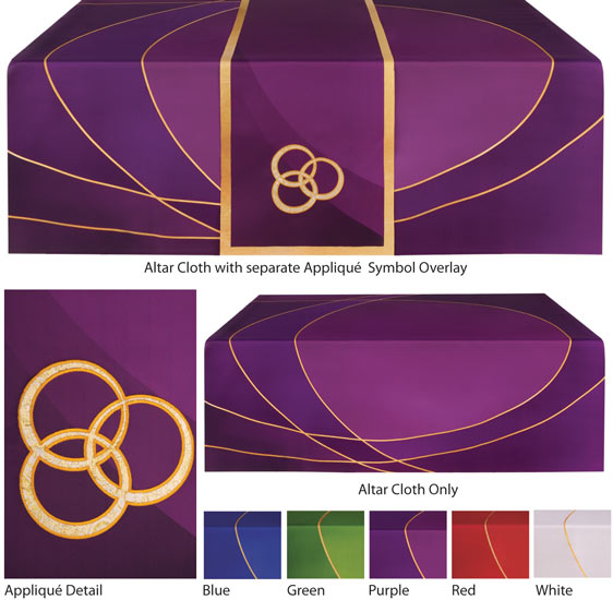 Overstock Trinity Altar Frontal Applique Overlay (purple)