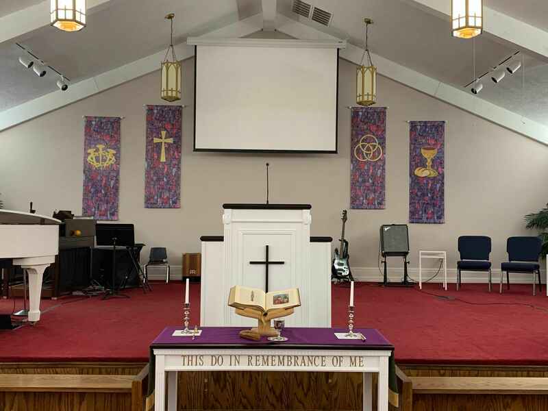 Stained Glass Symbols of Faith Communion