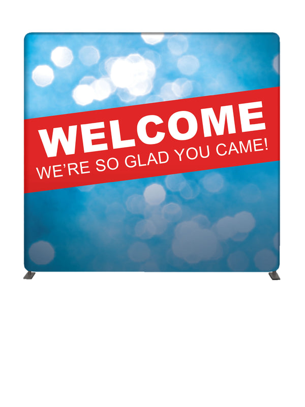 Abstract Stripes Design Welcome 8' Backdrop With Tube Display Stand