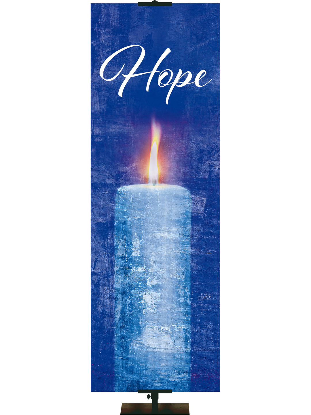 Advent Artistry Hope Candle Banner for Advent in Blue or Purple glimmering with delicate brush strokes