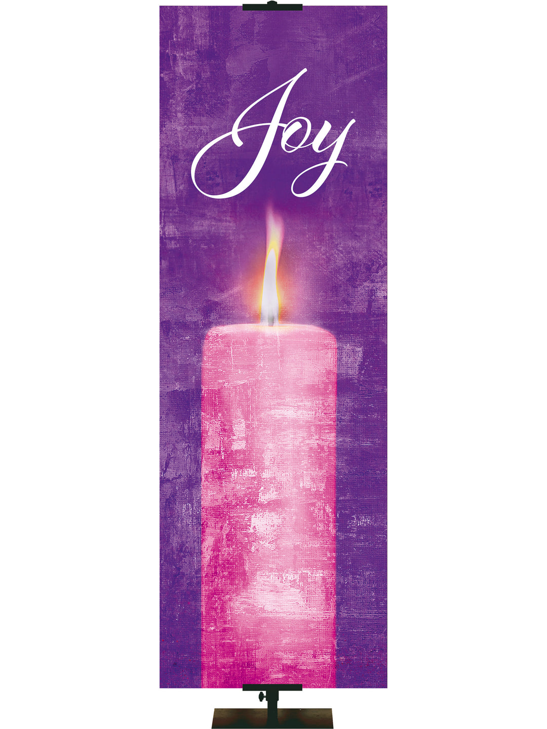 Advent Artistry Joy Candle Banner for Advent in Blue or Purple glimmering with delicate brush strokes