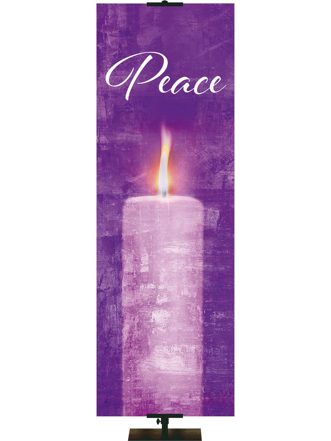 Advent Artistry Peace Candle Banner for Advent in Blue or Purple glimmering with delicate brush strokes
