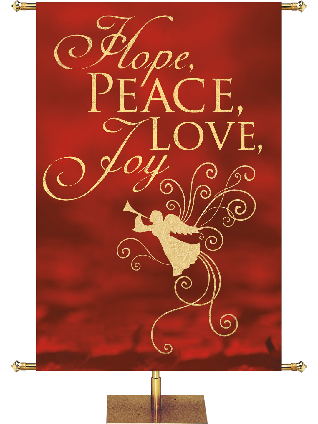 Hope, Peace, Love, Joy Advent Foil Banner