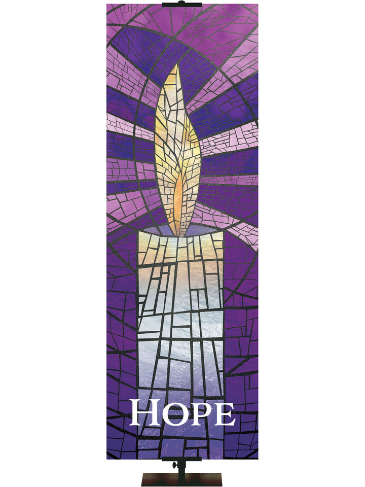 Stained Glass Advent Candle Hope - Advent Banners - PraiseBanners