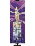 Stained Glass Advent Candle Hope - Advent Banners - PraiseBanners