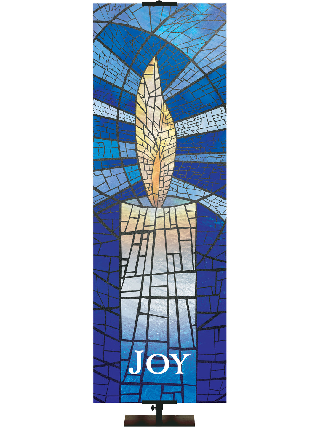 Stained Glass Advent Candle Joy - Advent Banners - PraiseBanners