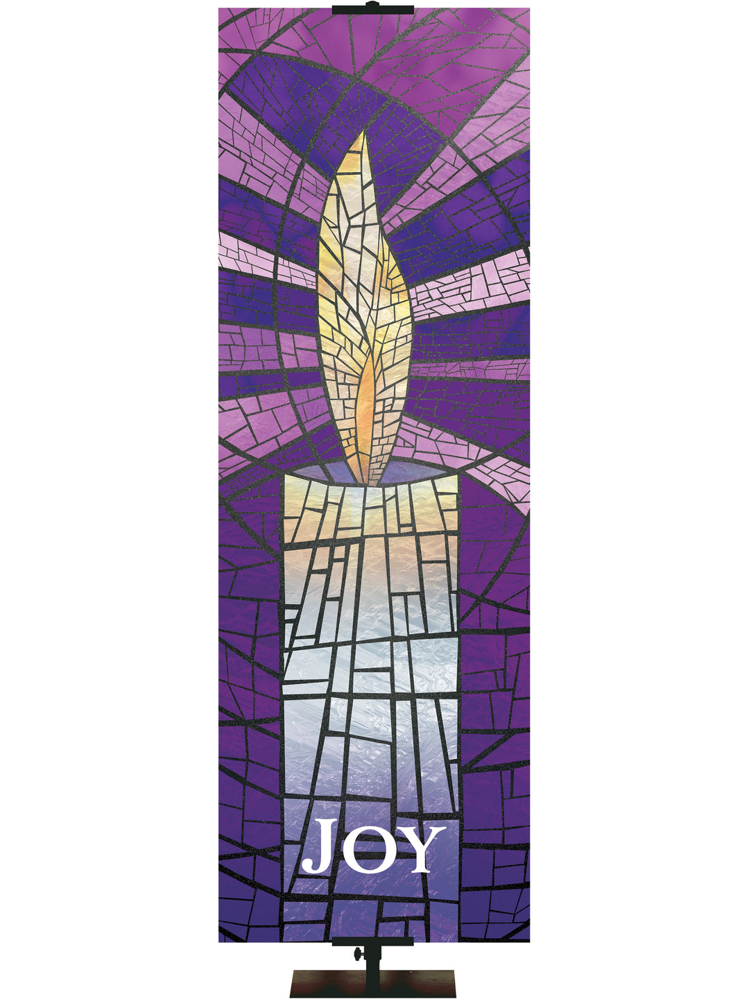 Stained Glass Advent Candle Joy - Advent Banners - PraiseBanners
