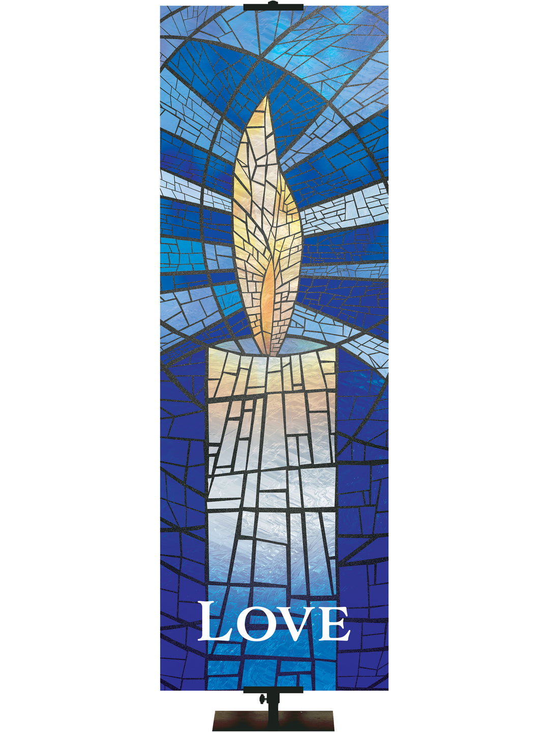 Stained Glass Advent Candle Love - Advent Banners - PraiseBanners